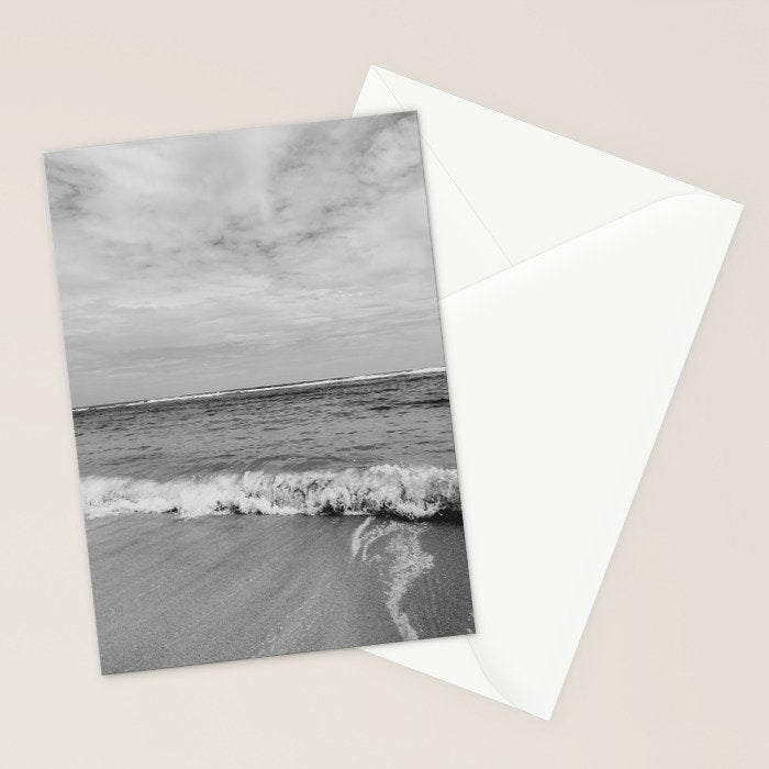 Ocean Waves Black and White Stationery Card Gallery Image 2