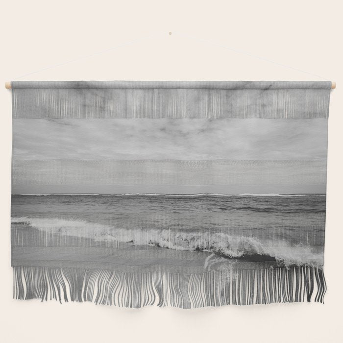 Ocean Waves Black and White Wall Hanging Gallery Image 1