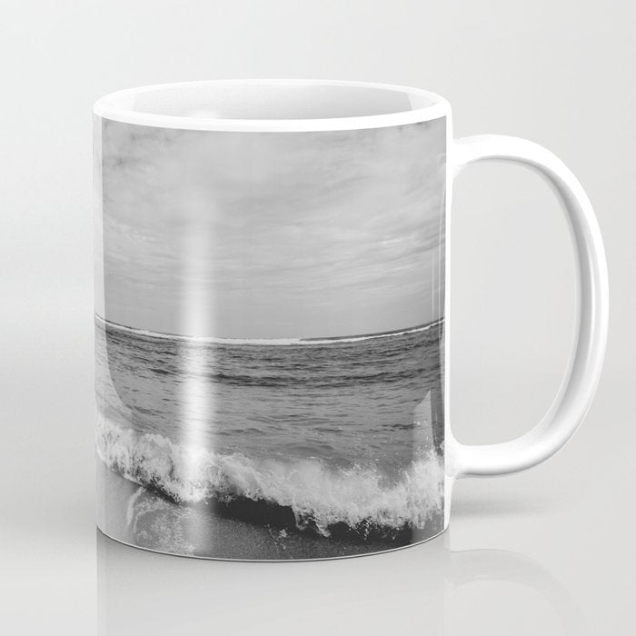 Ocean Waves Black and White Coffee Mug Gallery Image 1