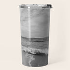 Ocean Waves Black and White Travel Mug Gallery Image 2