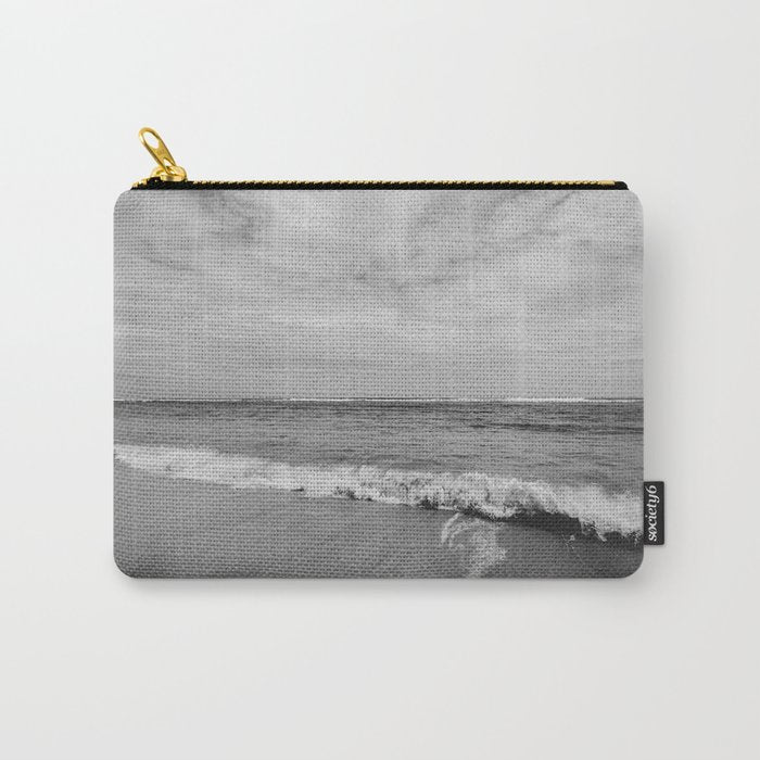 Ocean Waves Black and White Carry All Pouch Gallery Image 1