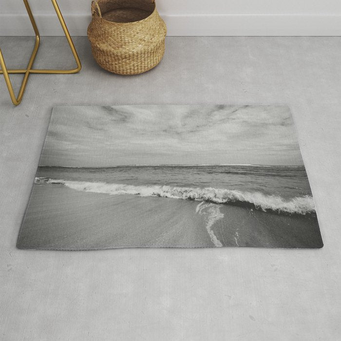 Ocean Waves Black and White Rug Gallery Image 1