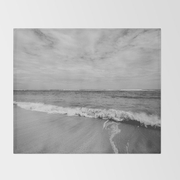 Ocean Waves Black and White Throw Blanket Gallery Image 2