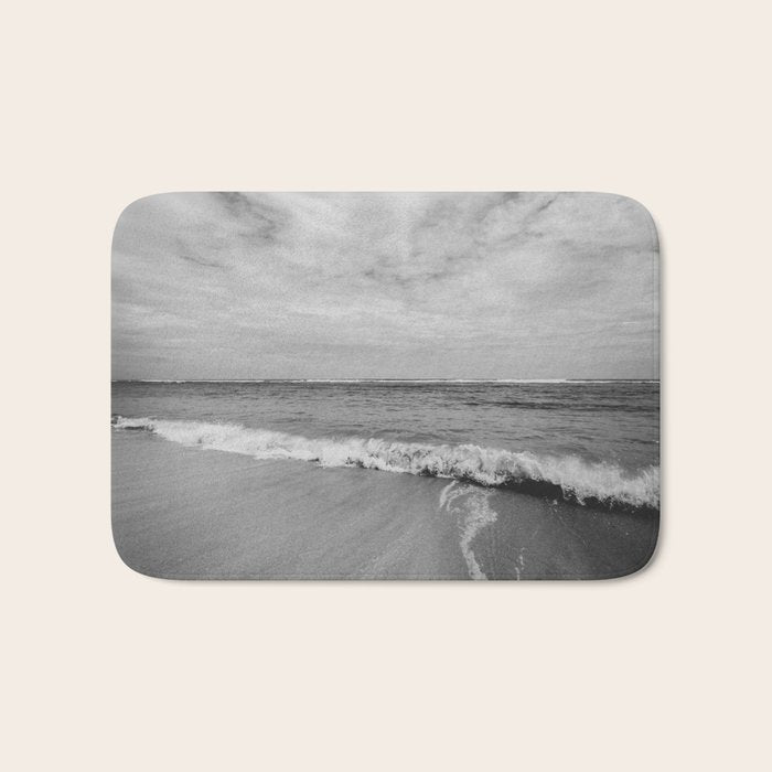 Ocean Waves Black and White Bath Mat Gallery Image 1