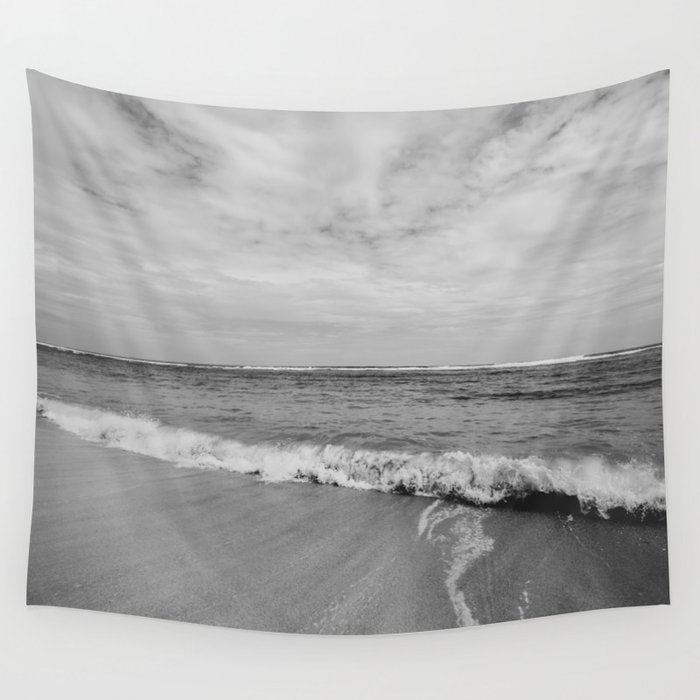 Ocean Waves Black and White Wall Tapestry Gallery Image 4