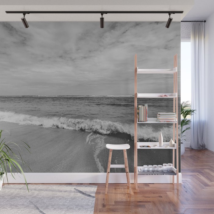 Ocean Waves Black and White Wall Mural Gallery Image 1