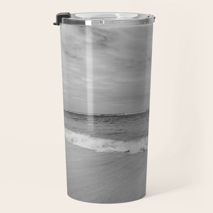Ocean Waves Black and White Travel Mug Gallery Image 3