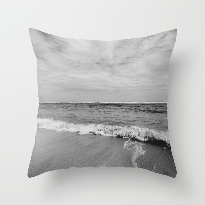 Ocean Waves Black and White Throw Pillow Gallery Image 6