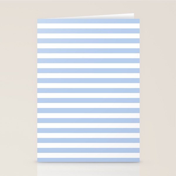 Light Pastel Blue and White Stripes - Classic Striped Pattern Stationery Card Gallery Image 2