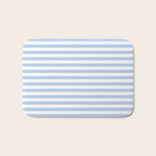 Light Pastel Blue and White Stripes - Classic Striped Pattern Bath Mat Gallery Image 1