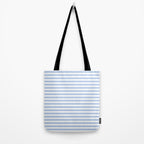 Light Pastel Blue and White Stripes - Classic Striped Pattern Tote Bag Gallery Image 2
