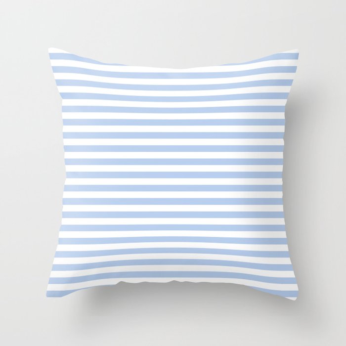 Light Pastel Blue and White Stripes - Classic Striped Pattern Throw Pillow Gallery Image 6