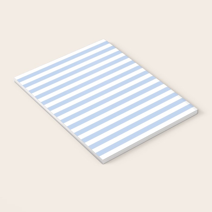 Light Pastel Blue and White Stripes - Classic Striped Pattern Notebook Gallery Image 3