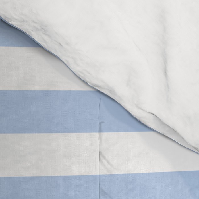 Light Pastel Blue and White Stripes - Classic Striped Pattern Comforter Gallery Image 4