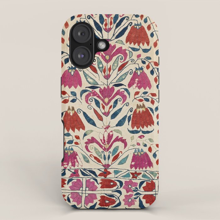 Tekke Asmalyk West Turkestan Floral Textile Print iPhone Case Gallery Image 1