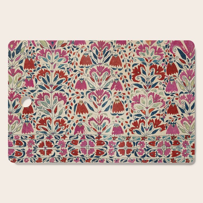 Tekke Asmalyk West Turkestan Floral Textile Print Cutting Board Gallery Image 1