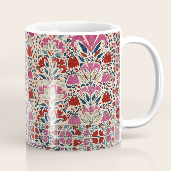 Tekke Asmalyk West Turkestan Floral Textile Print Coffee Mug Gallery Image 1