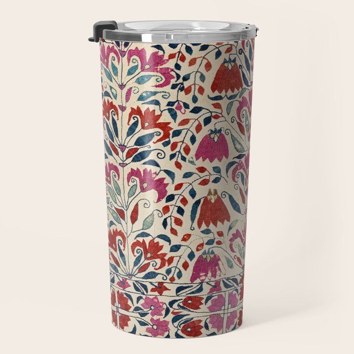 Tekke Asmalyk West Turkestan Floral Textile Print Travel Mug Gallery Image 3