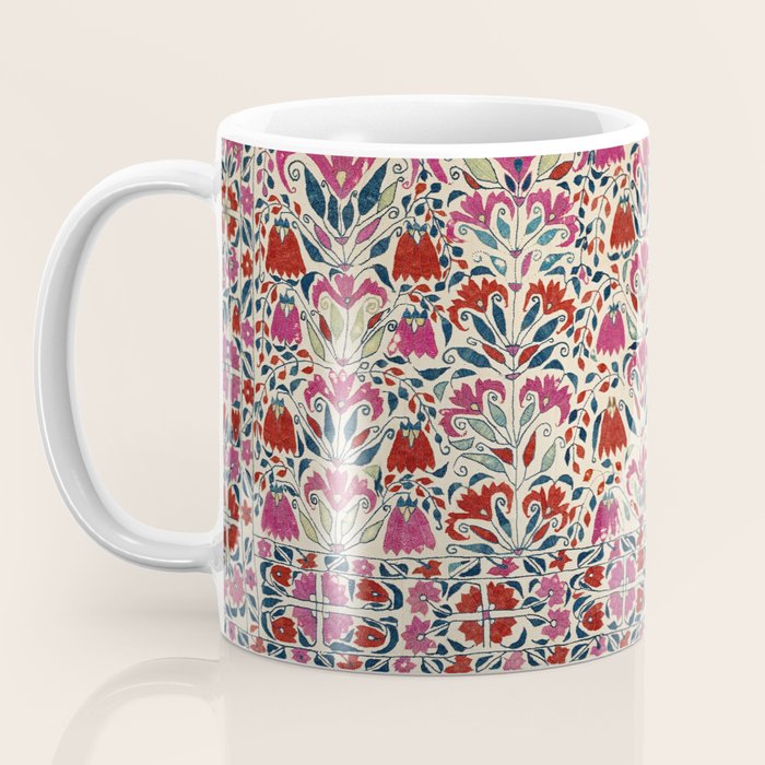 Tekke Asmalyk West Turkestan Floral Textile Print Coffee Mug Gallery Image 3