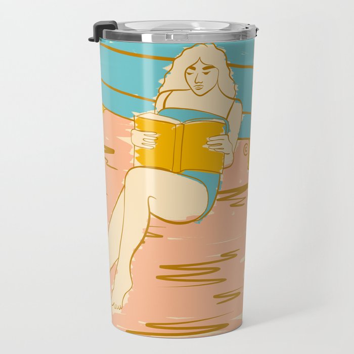 Portrait of a Woman Reading - Quiet Time 2 Travel Mug Gallery Image 3