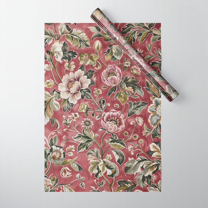 Peruvian Pink Floral Wrapping Paper Gallery Image 1