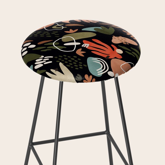 Abstract shapes of dark modern nature Stool Gallery Image 2