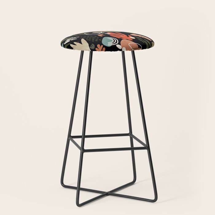 Abstract shapes of dark modern nature Stool Gallery Image 1