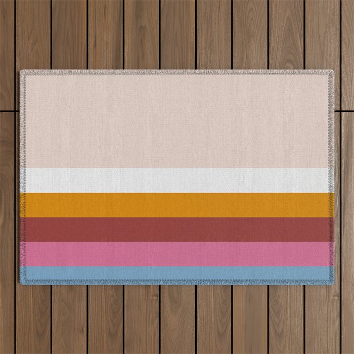 Modern Eclectic Rainbow Outdoor Rug Gallery Image 1