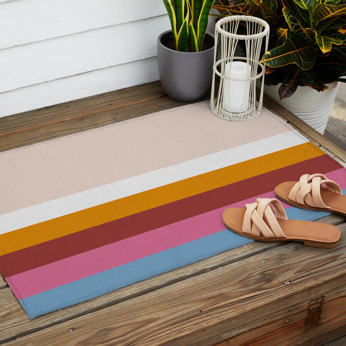 Modern Eclectic Rainbow Outdoor Rug Gallery Image 2