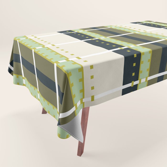 Grassy Dashed Stripes Tablecloth Gallery Image 1