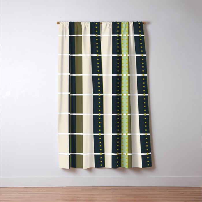 Grassy Dashed Stripes Window Curtain Gallery Image 3