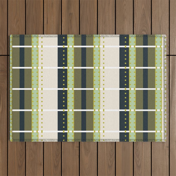 Grassy Dashed Stripes Outdoor Rug Gallery Image 1