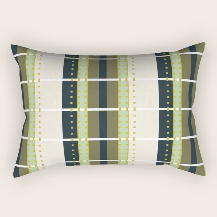 Grassy Dashed Stripes Rectangular Pillow Gallery Image 2