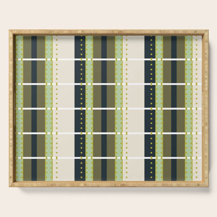 Grassy Dashed Stripes Serving Tray Gallery Image 1