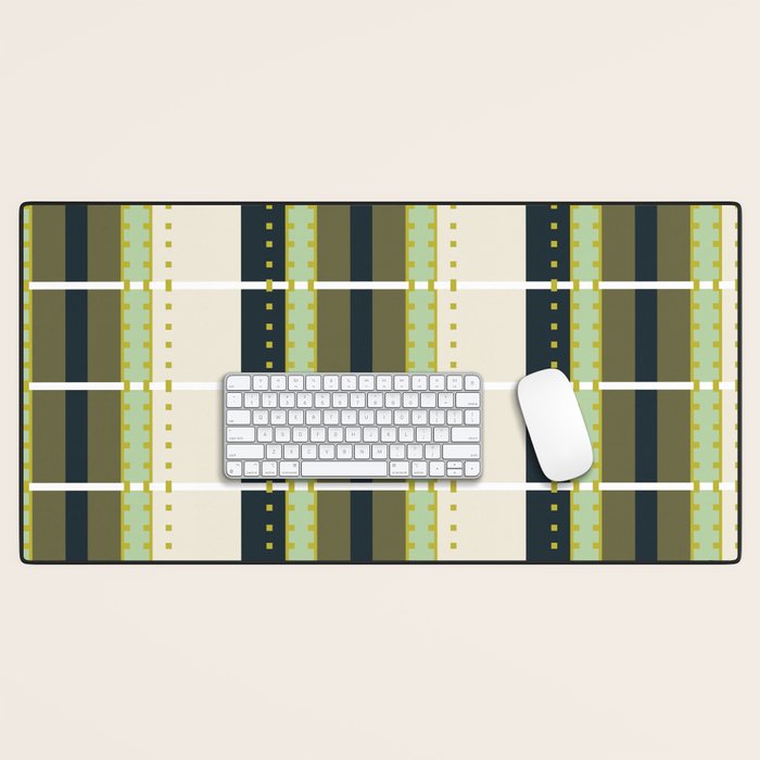 Grassy Dashed Stripes Desk Mat Gallery Image 1