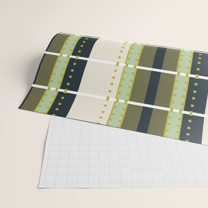 Grassy Dashed Stripes Wrapping Paper Gallery Image 2
