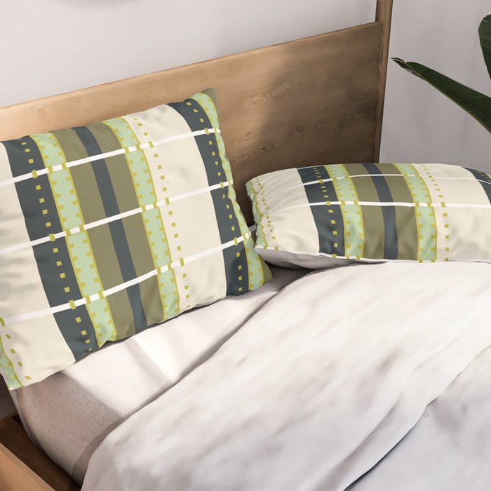 Grassy Dashed Stripes Pillow Sham Gallery Image 2