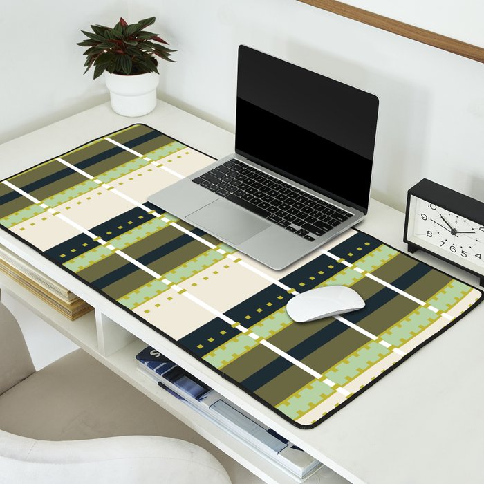 Grassy Dashed Stripes Desk Mat Gallery Image 2