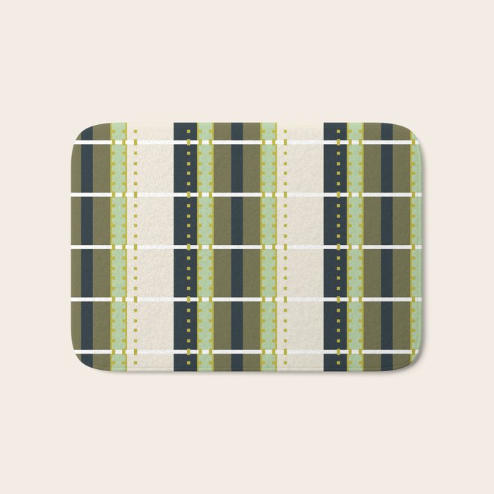 Grassy Dashed Stripes Bath Mat Gallery Image 1