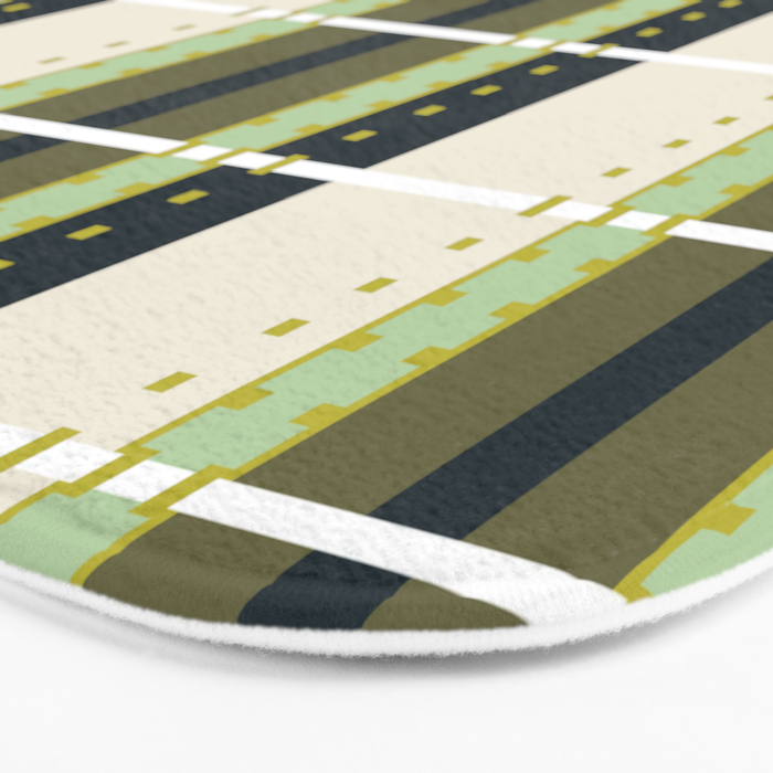 Grassy Dashed Stripes Bath Mat Gallery Image 3