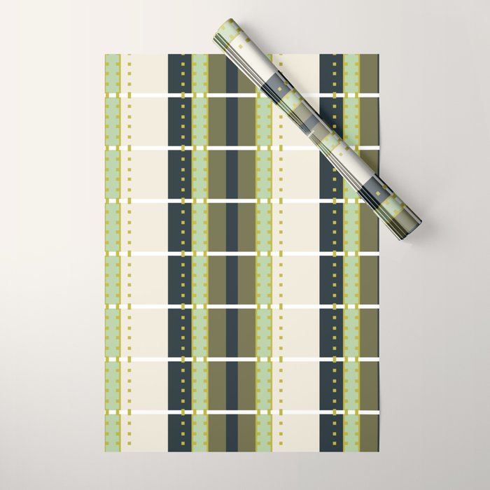 Grassy Dashed Stripes Wrapping Paper Gallery Image 1