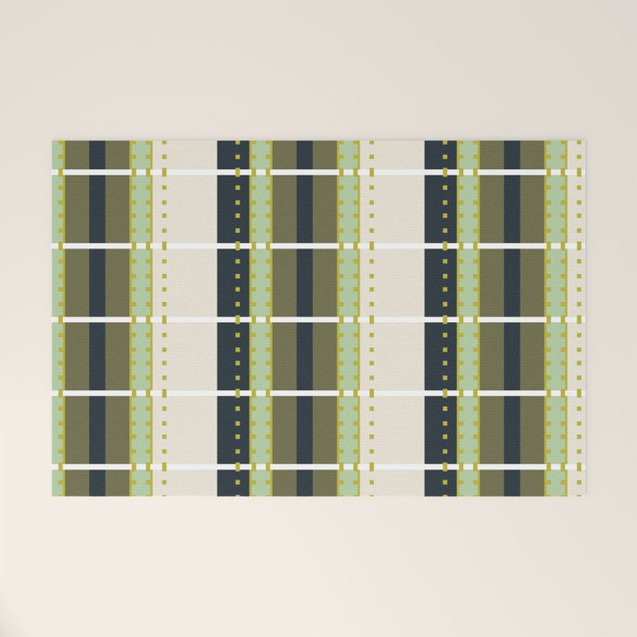 Grassy Dashed Stripes Welcome Mat Gallery Image 1