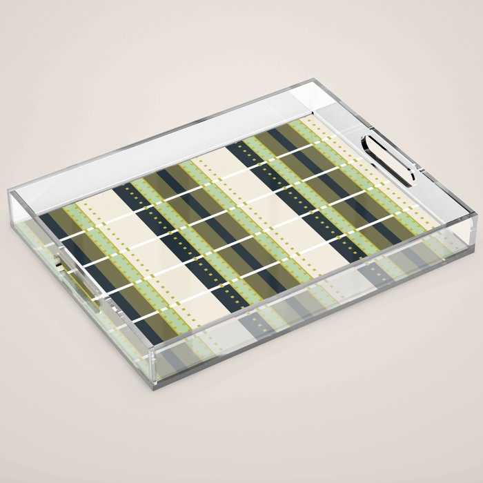 Grassy Dashed Stripes Acrylic Tray Gallery Image 1