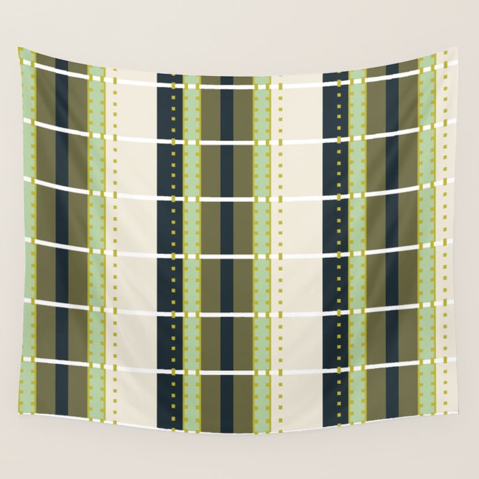 Grassy Dashed Stripes Wall Tapestry Gallery Image 4