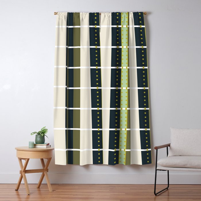 Grassy Dashed Stripes Window Curtain Gallery Image 5
