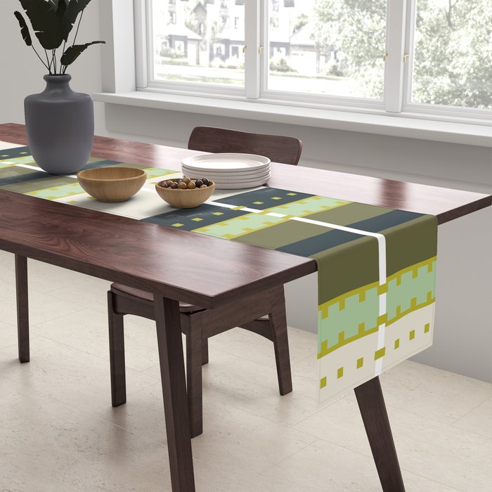 Grassy Dashed Stripes Table Runner Gallery Image 2