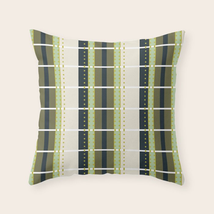 Grassy Dashed Stripes Throw Pillow Gallery Image 6