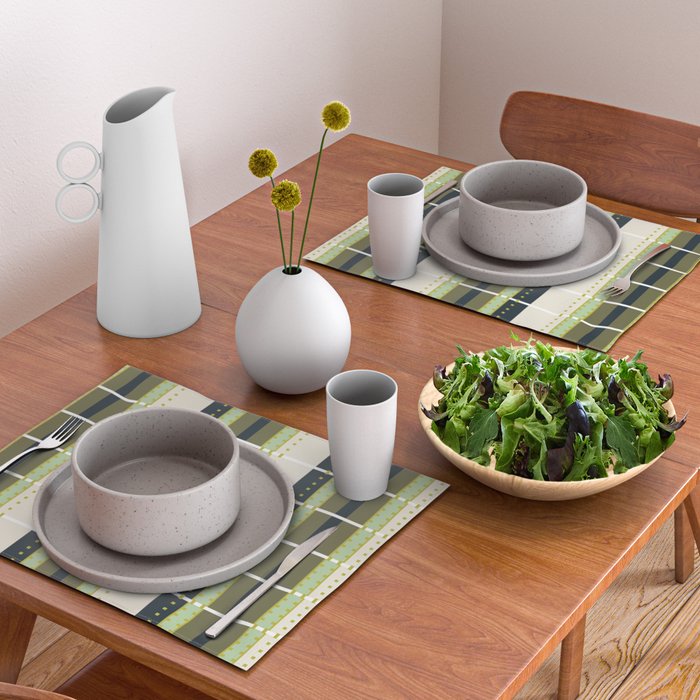 Grassy Dashed Stripes Placemat Gallery Image 2