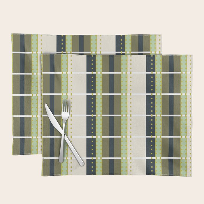 Grassy Dashed Stripes Placemat Gallery Image 1