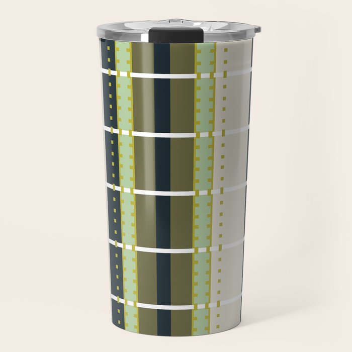 Grassy Dashed Stripes Travel Mug Gallery Image 1